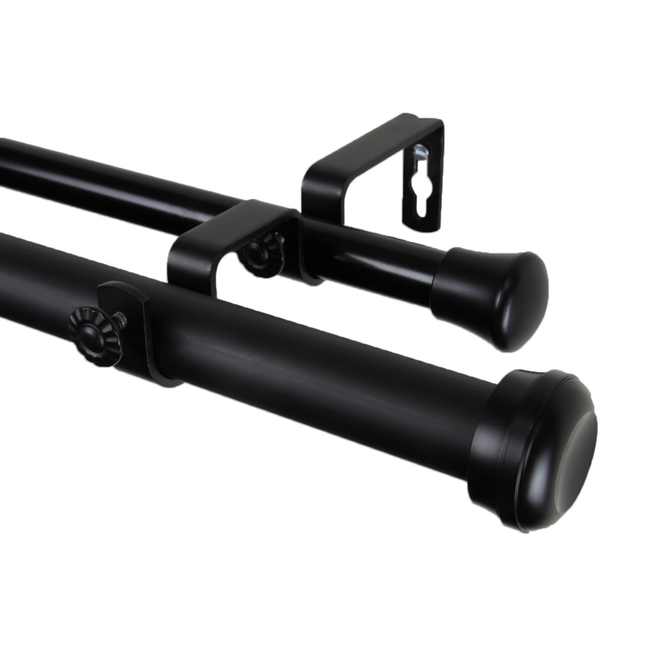 Rod Desyne Rosen Double Curtain Rod 28-48 inch - Black